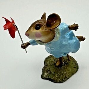 Wee Forest Folk Whirlie Girl M-322 WFF 2000 WP Blue Dress Red Pinwheel